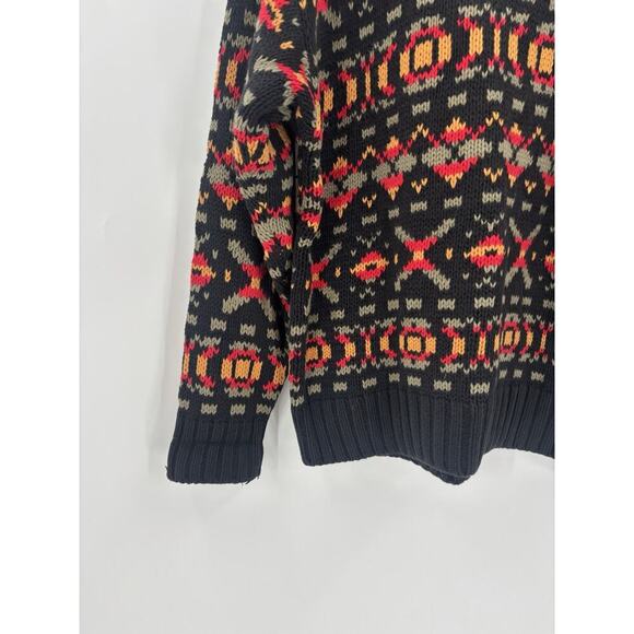 Gap Vintage Sweater Womens Medium Black Striped Retro Pullover Crewneck X's - Picture 13 of 16